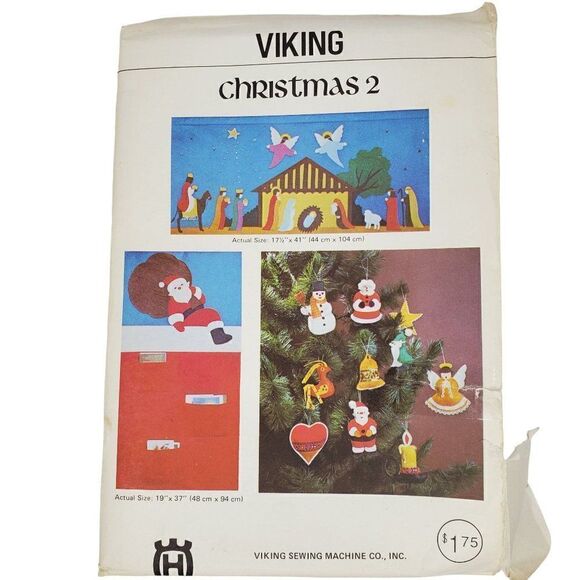 Vintage Viking Christmas Patterns Nativity Scene Wall Hanging Tree Ornaments - Picture 1 of 2